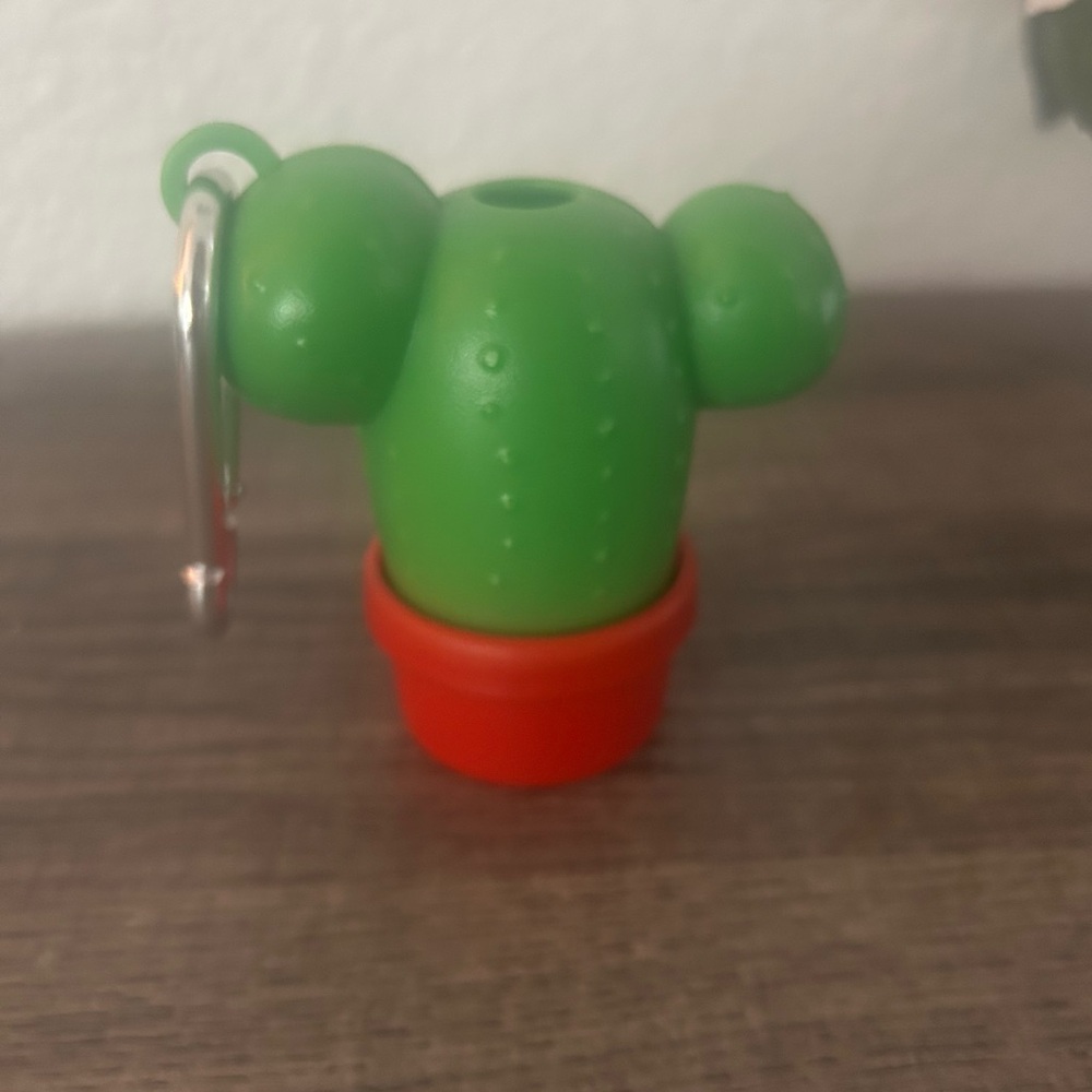 Green Cactus Keychain with Red Pot